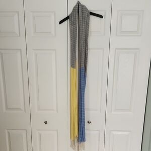 Stylish Gray, Yellow, and Blue Scarf